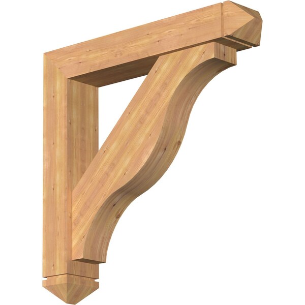 Ekena Millwork Funston Arts and Crafts Smooth Bracket w/ Offset Brace, Western Red Cedar, 7 1/2"W x 42"D x 42"H BKT0806X42X42FST03SWR - main
